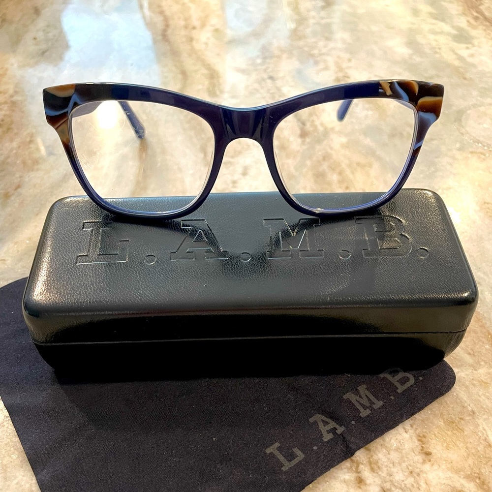 L.A.M.B. Glasses frame, model LA035, color NAV with branded case